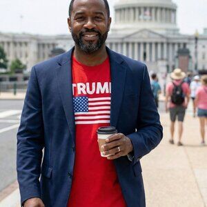 🔴Bayside Trump American Flag Graphic Tee Red 2XL Made in USA